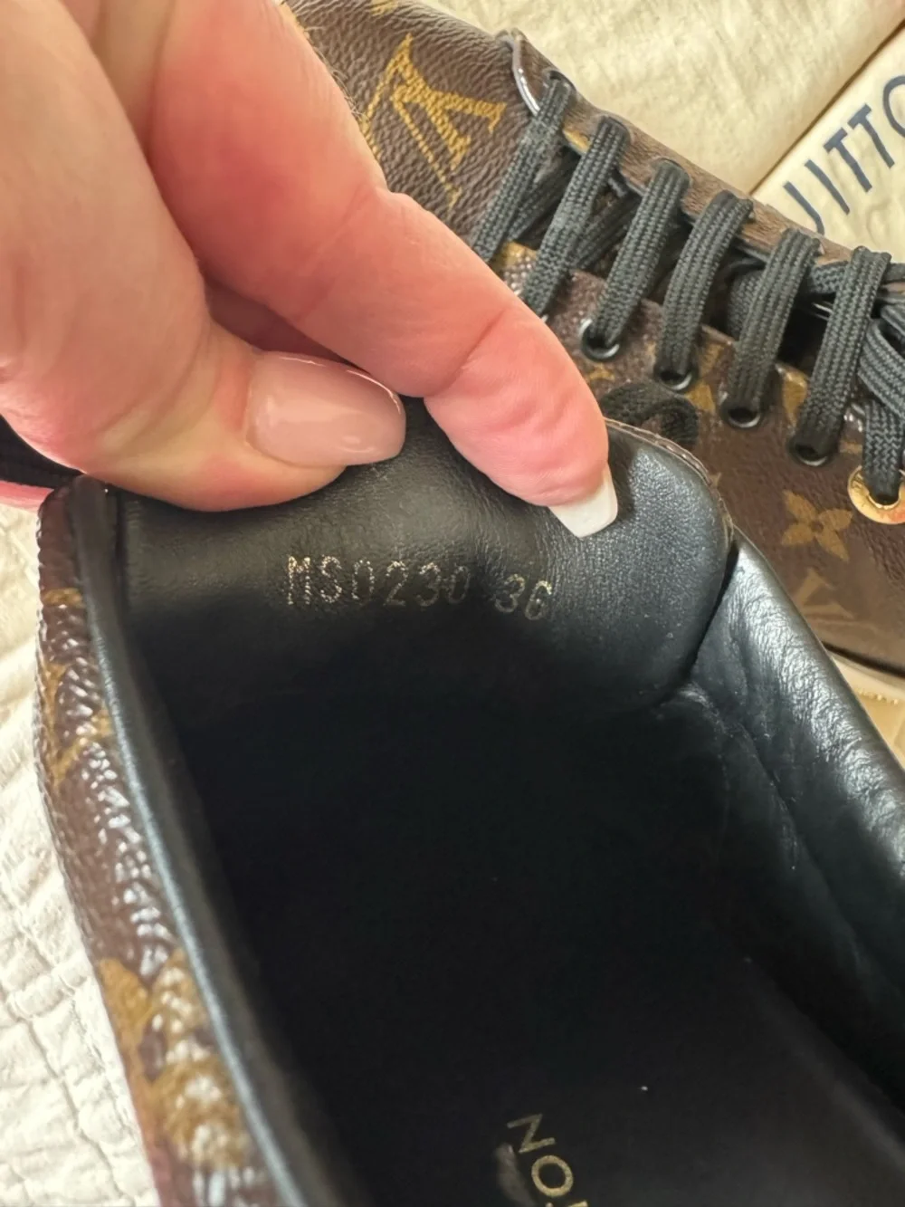 Louis Vuitton Women’s Brown Monogram Low-Top Lace-Up Sneakers - Picture 9 of 9